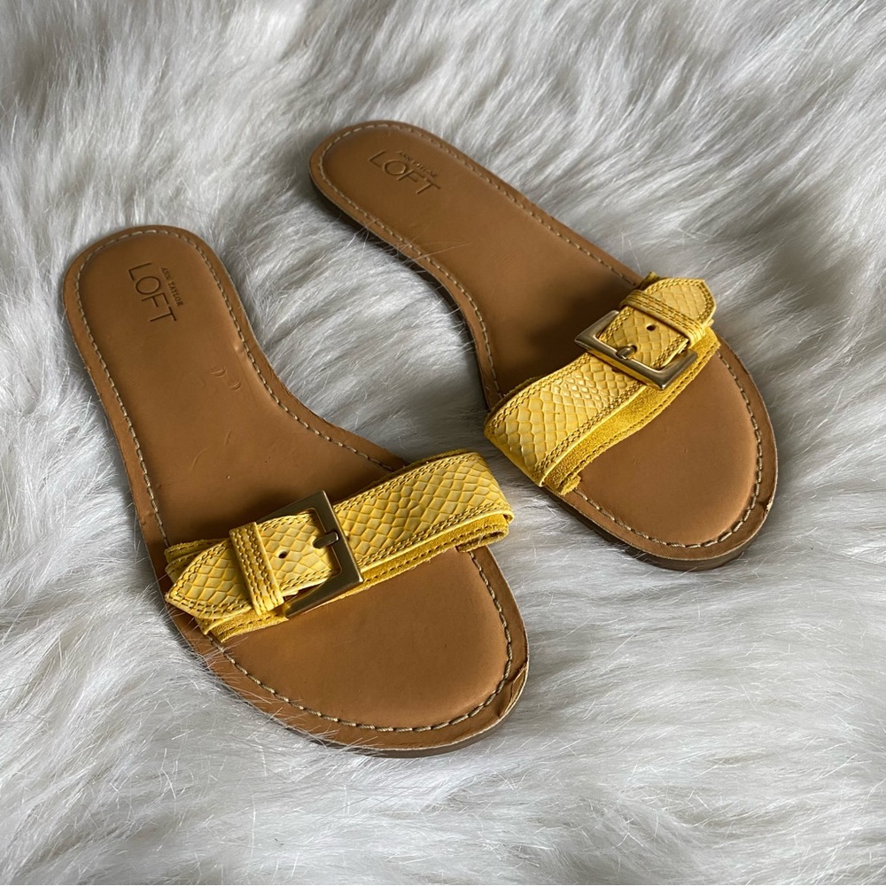 LOFT Women's Yellow Slide Sandals Size 6M Easy‎ On/Off Shoes